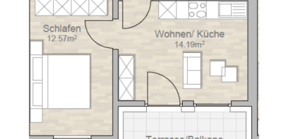 Grundriss 2-Zimmer-Wohnung