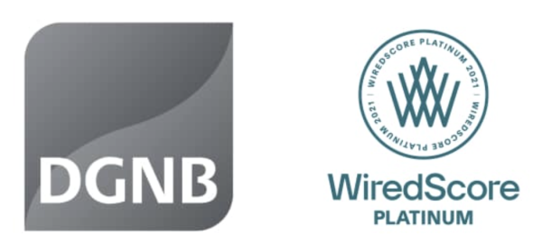 Logos: DGNB, WiredScore PLATINUM